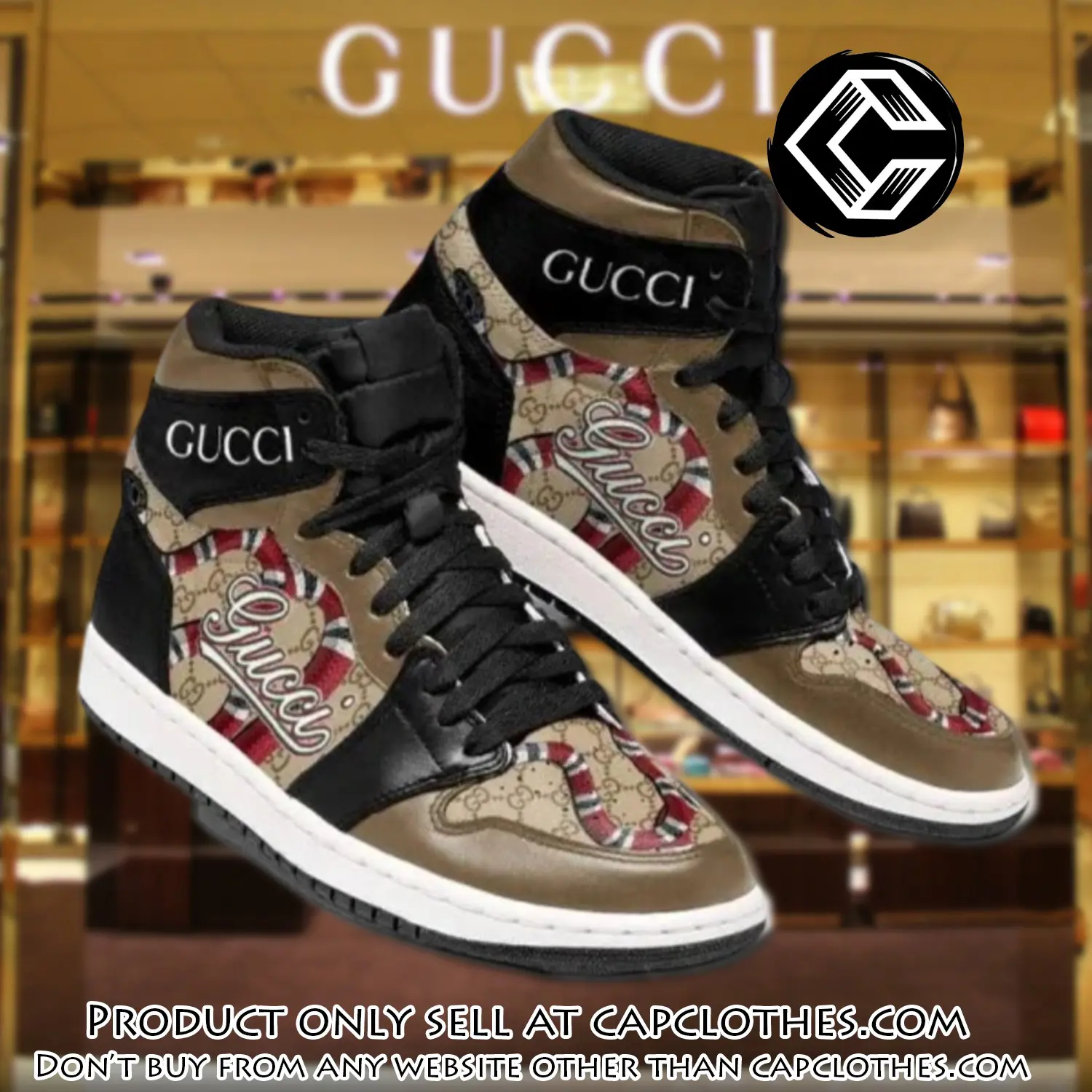 Gucci snake brown high air jordan sneaker shoes cc3951366